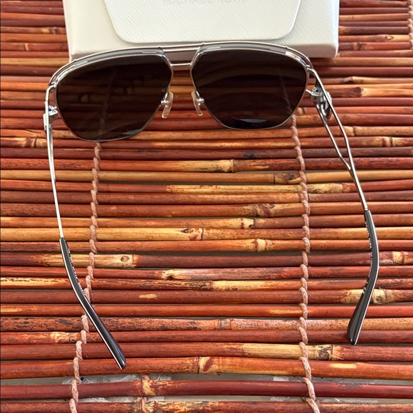 Michael Kors Silver Frame Sunglasses with Dark Lenses Comes With Case